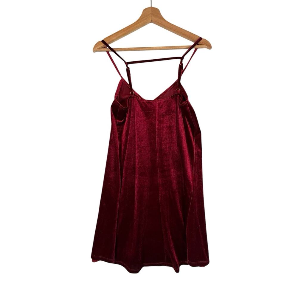 VTG Y2k Whimsigoth Burgundy Red Velvet Fit Flare Dress SIZE SMALL Womens Strappy - Picture 3 of 12